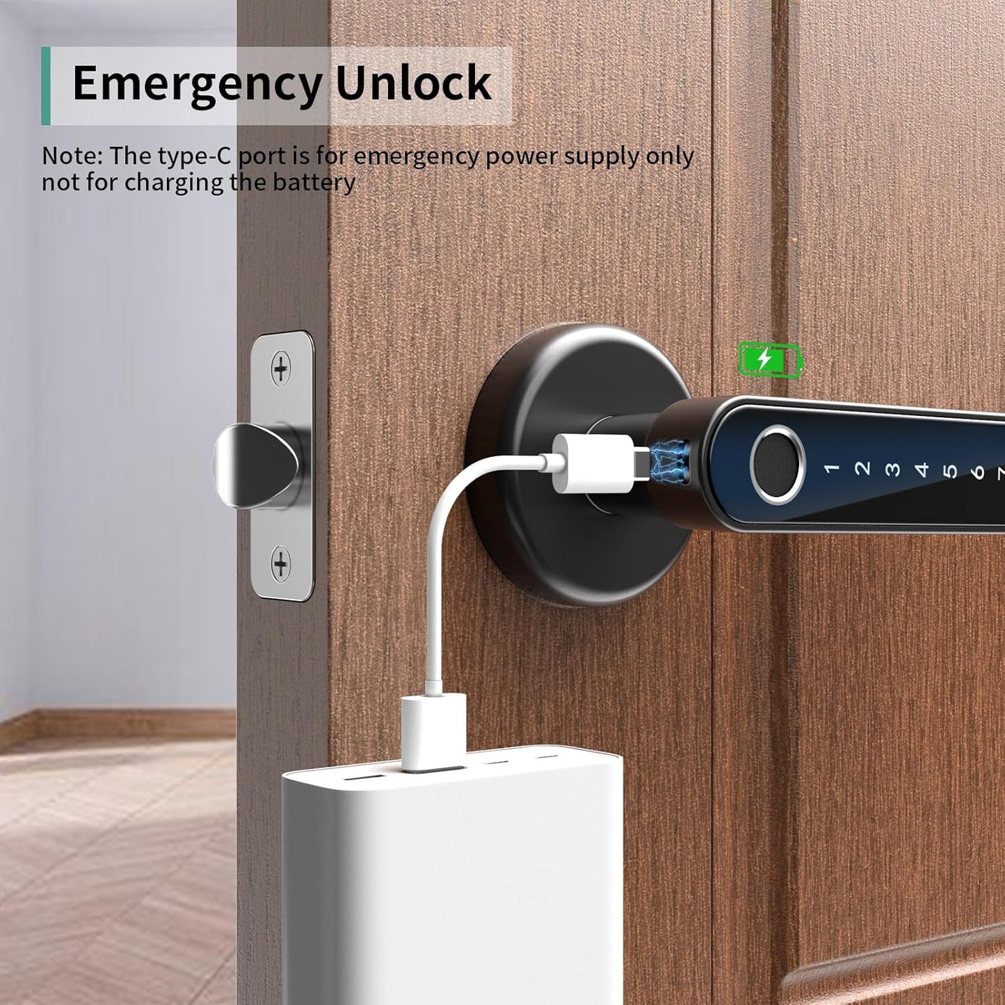 Fingerprint Door Lock Smart Door Lock with Keypad Keyless Entry Door Lock with Handle for Home Hotel Office Apartment Bedroom